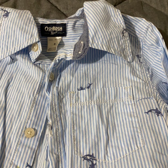 OshKosh Dolphin striped button down - Picture 2 of 2
